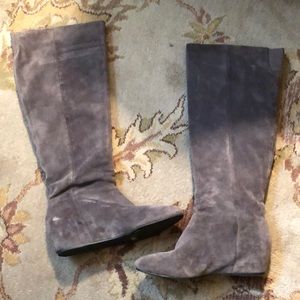 BCBGeneration Grey Suede Wedge Boots Sz 9.5